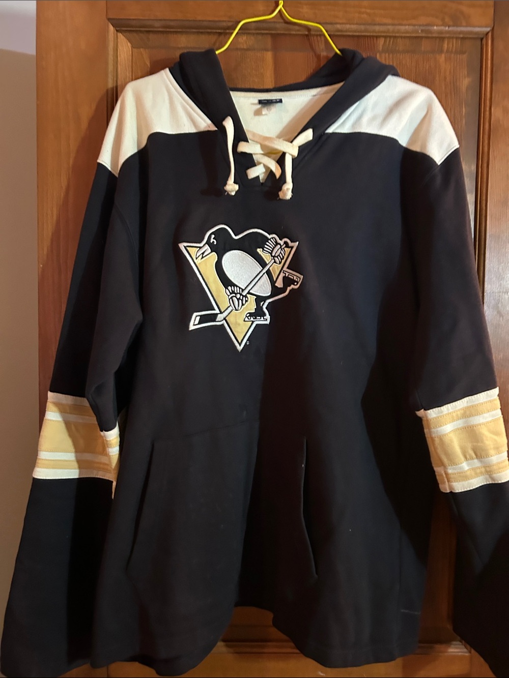 Pittsburgh Penguins Black & Gold Hockey Hoodie Mens XXL